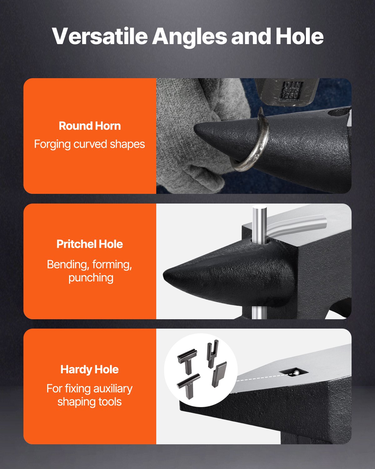 VEVOR Smid Aambeeld, 60kg Enkele Hoorn Aambeeld, 67cm Leng Aambeeld Gereedschap, Hoge Hardheid Gietijzer Gesmeed Staal Smid Forge Aambeeld Tool, Stalen Aambeeld Smid met Groot Aanrecht Stabiele Basis