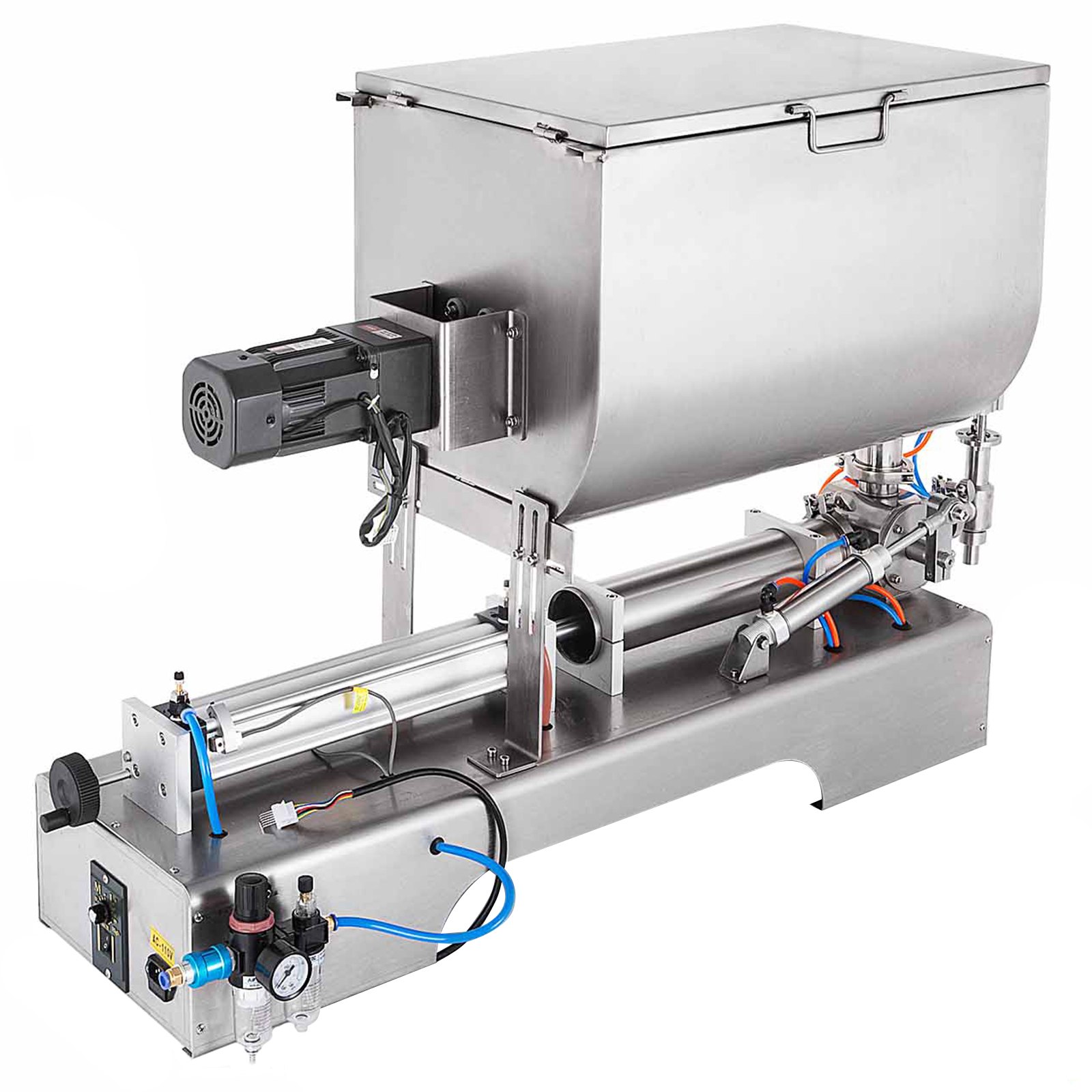 Horizontale vloeibare pastasaus vulmachine 1-25cycle / min met mengtrechter