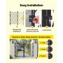 VEVOR Double Folding Security Gate, Lockable Scissor Gate with 360° Swivel Casters, Outdoor Barricade Steel Retractable Gates, for Entry Security, Garage, Warehouse & Pool, 125.98 x 63.19 in (W x H)
