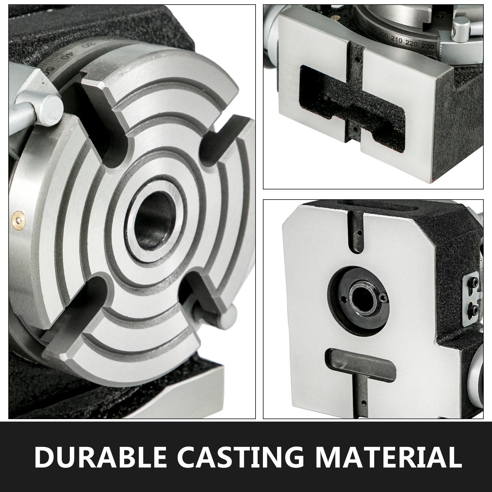 VEVOR Rotary Table 4inch(100mm) Horizontal Vertical Milling Table 2/5inch(10mm) 4-Slot Milling Rotary Table MT-2 Rotary Table for Milling with Indexing Plate Set for Precision Milling Drilling