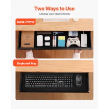 VEVOR Onder Bureau Lade met Plank Onderbouw Bureau 840x240x107mm 1-Compartiment