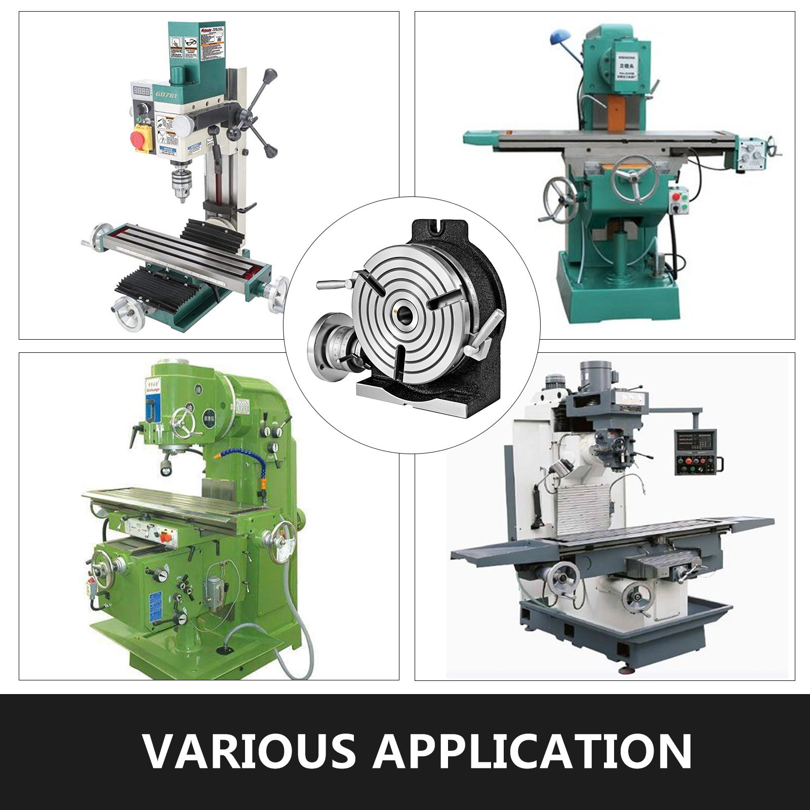 VEVOR Rotary Table 8 INCH/200 MM Horizontal Vertical Rotary Table 3-Slot Rotary Table for Milling Machine MT-3 Rotary Table for Milling 360 Degrees Precision Rotary Table for Milling Drilling Vise