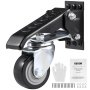 VEVOR set van 4 zwenkwielen voor werkbanken, max. draagvermogen 74,8 kg, meubelwielen, dubbele kogellagers, zwaarlastwielen van polyurethaan, transportwielen met rem, industriële wielen 160 x 70 x 174 mm