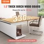 VEVOR wood table top, 1.5" thick birch, supports up to 330 lbs, modern office setup with chairs.