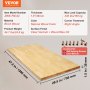 VEVOR wood table top, natural birch wood, 47.2x29.5x1.5 inches, 330lb capacity, includes screws.