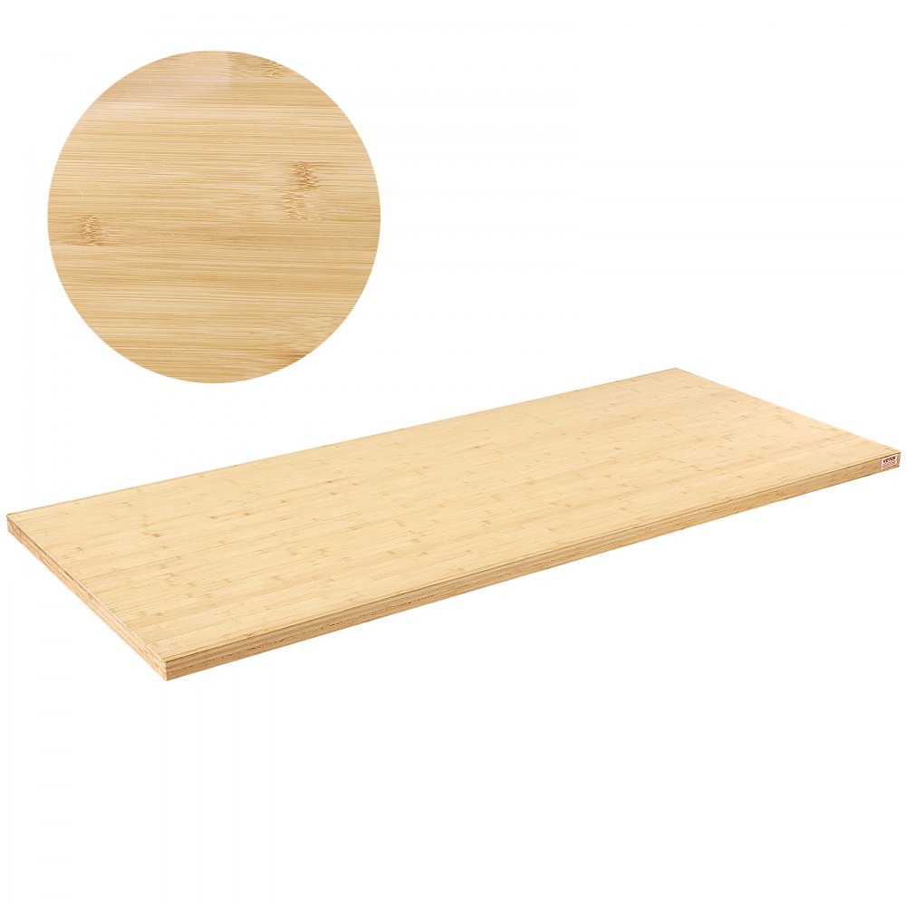 VEVOR bamboo table top showcasing its smooth, natural bamboo texture, ideal for desks and countertops.