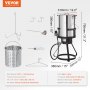 VEVOR Turkey Fryer, 30 Quart Turkey Fryer Kettle Steamer Cooking Set, Outdoor Aluminum Frying Pot, 54,000 BTU Burner Propane Gas Kettle, Includes Basket, Perforated Poultry Rack, etc.