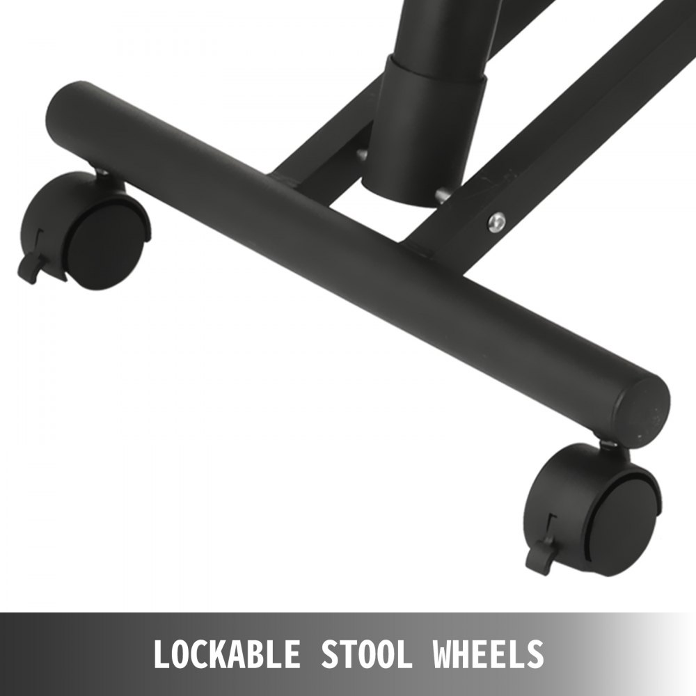 VEVOR Ergonomische Kruk PVC Verstelbare Kruk met Wielen Draagvermogen 120 kg Ergonomische Stoel Kniehoogte 53-71 cm Stalen Frame voor Pijnverlichting Positiecorrectie Kantoor Thuis