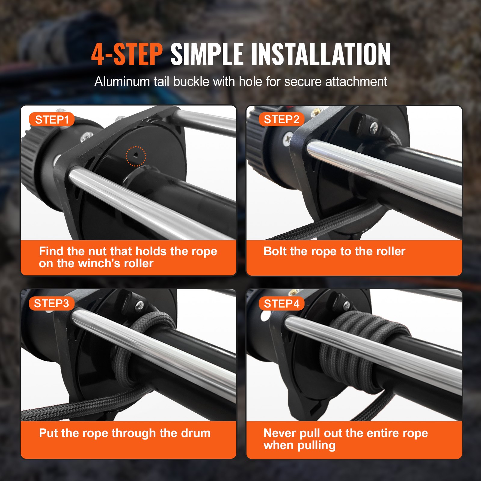 VEVOR kunststof touw 12,7 mm x 28,0 m kabellier synthetisch touw gemaakt van 12 strengen hoogmoleculaire polyethyleenvezels liertouw powerline ideaal voor het trekken van ATV's UTV's auto's SUV's en grote terreinwagens