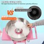 VEVOR Electric Cotton Candy Machine with Cart, 1000W Commercial Cotton Candy Machine with Stainless Steel Bowl, Sugar Scoop and Drawer, Perfect for Children's Birthday Party, Family Party, Pink