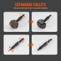 VEVOR Blind Hole Collet Lagerring en Seal Puller Extractor Set, Slide Hammer Pilot Insert Tool Set voor het verwijderen van de trapas, 10 verstelbare spantangen en tegenhouders, 16 stuks