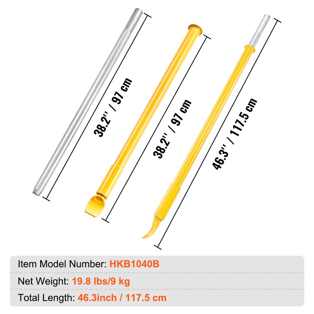 VEVOR Bandenwisselaar 1175 mm Gele bandenwisselaar Bandenijzer Bandenwisselaarhendel Bandenwisselaar Bandenwisselgereedschap Handmatige bandenlichter voor auto's, vrachtwagens, SUV's, motoren