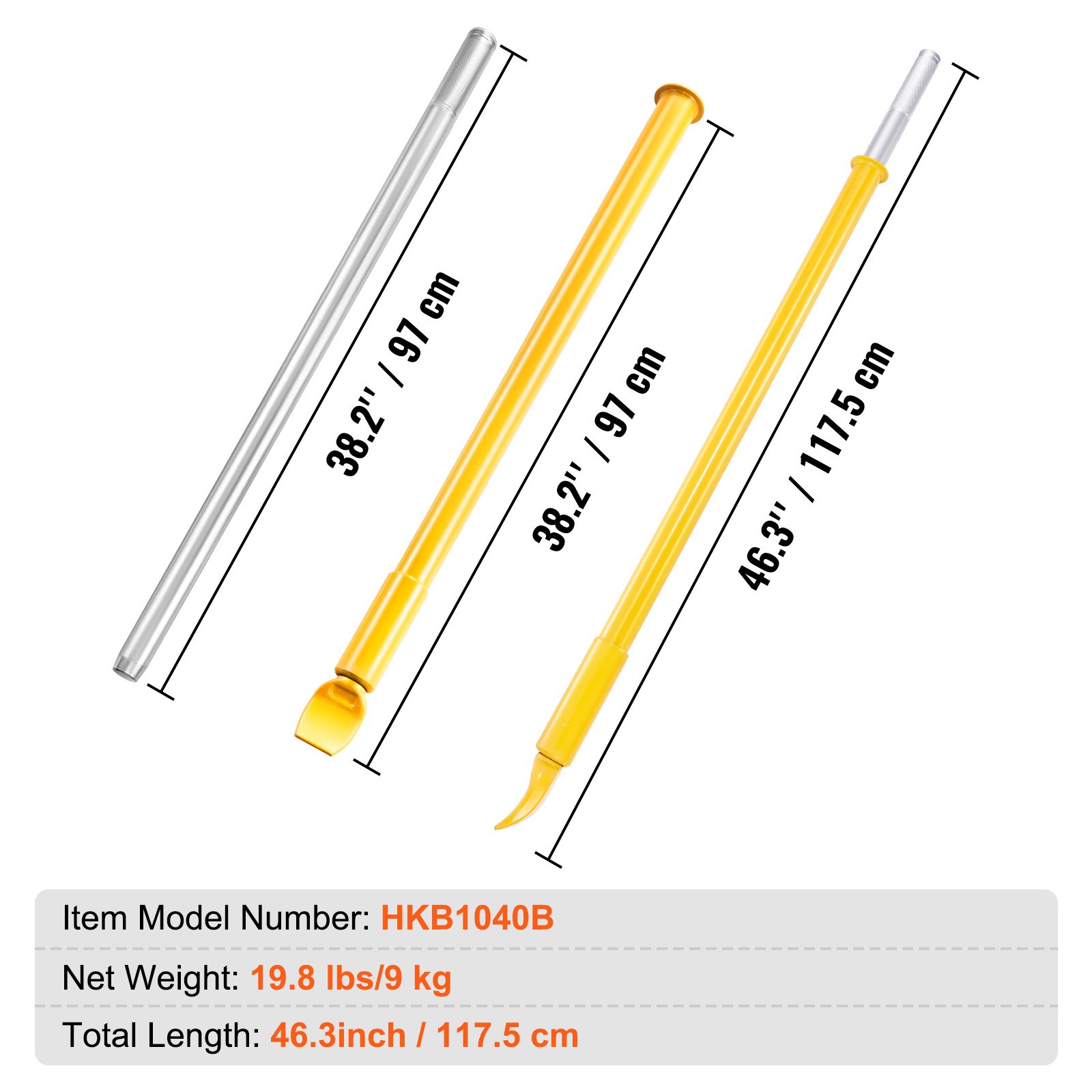 VEVOR Bandenwisselaar 1175 mm Gele bandenwisselaar Bandenijzer Bandenwisselaarhendel Bandenwisselaar Bandenwisselgereedschap Handmatige bandenlichter voor auto's, vrachtwagens, SUV's, motoren
