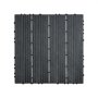 VEVOR Terrastegels, Set van 10, Balkontegels 295x295mm, Kliktegels, Waterdichte kunststof vloerbedekking voor buitengebruik, Terrasvloer voor veranda, zwembad, balkon, achtertuin, Donkergrijs