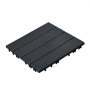 VEVOR Terrastegels, Set van 10, Balkontegels 295x295mm, Kliktegels, Waterdichte kunststof vloerbedekking voor buitengebruik, Terrasvloer voor veranda, zwembad, balkon, achtertuin, Donkergrijs