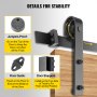 VEVOR sliding barn door hardware kit with jumpers-proof, floor guide, and door stoppers.