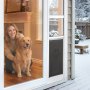 VEVOR Dog Door for Sliding Glass Door, 75 7/8" to 80 11/16" Adjustable Height, Aluminum Alloy Frame with 3-Layer Flap and Rotating Hinge, for Extra Large-Sized Dogs, Sliding Glass Pet Doors for Renter