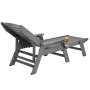 VEVOR Chaise Lounge Chair, 400 lbs Weight Capacity, 6 Positions Adjustable Patio Lounge Chair, Outdoor HDPE Lounge Chair with Backrest & Cup Holder, for Pool Poolside Deck Backyard Lawn, Gray