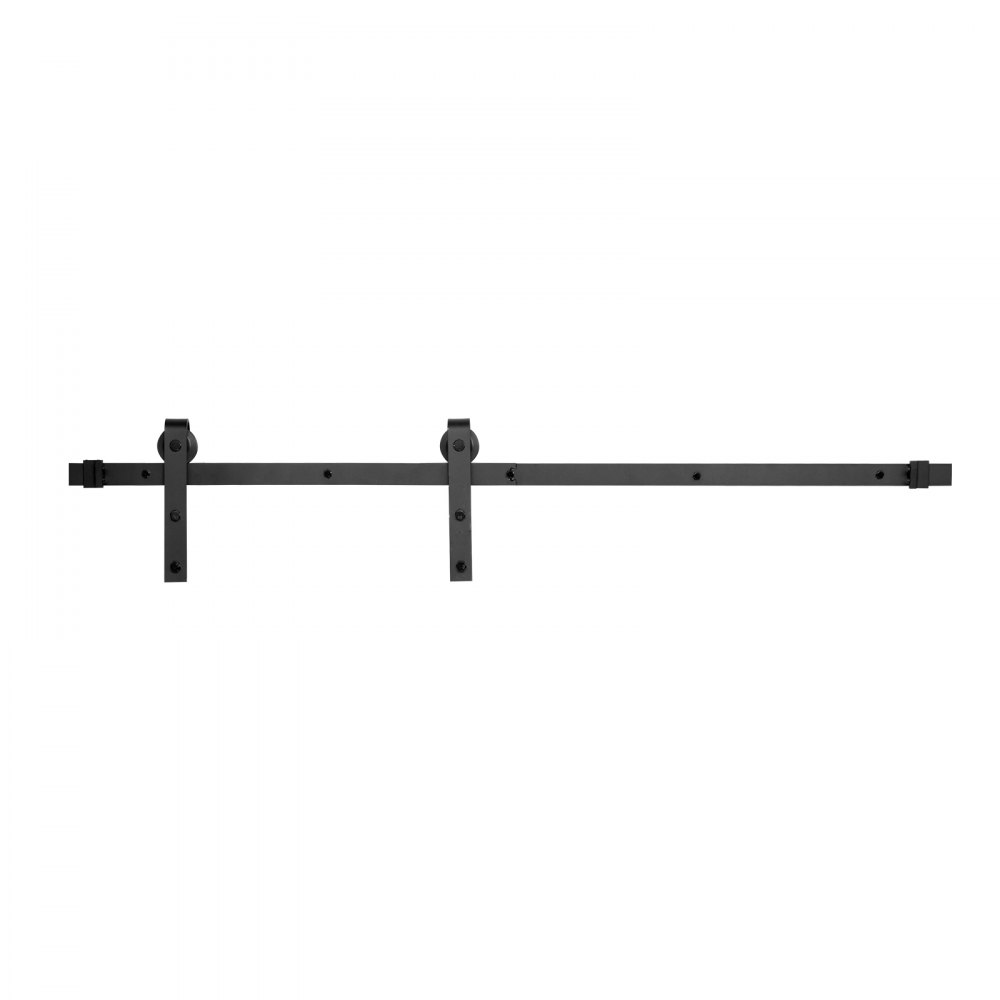 VEVOR Schuifdeursysteem 1,5 m rail, schuifdeurbevestiging draagvermogen 150 kg, compatibel met een maximale breedte van 762 mm en een dikte van 34,92 tot 44,45 mm, duurzame rail en J-vormige rol, zwart