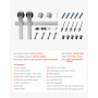 VEVOR Schuifdeursysteem 2 m rail, schuifdeurbevestiging, draagvermogen 150 kg, compatibel met 91 tot 101,6 cm breedte en 34,92 mm tot 44,45 mm dikte, duurzame rail en J-vormige rol