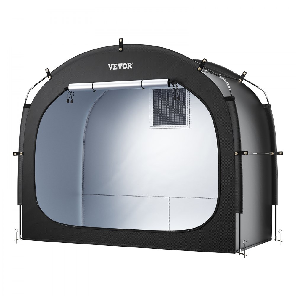 VEVOR Bike Storage Tent, 3 to 4 Bikes, Outdoor Spacious Bike Storage Tent with Ventilated Window, Waterproof Easy-to-Install Bike Tent with High Strength Fiberglass & Dual Zippers, Fit for Bicycle