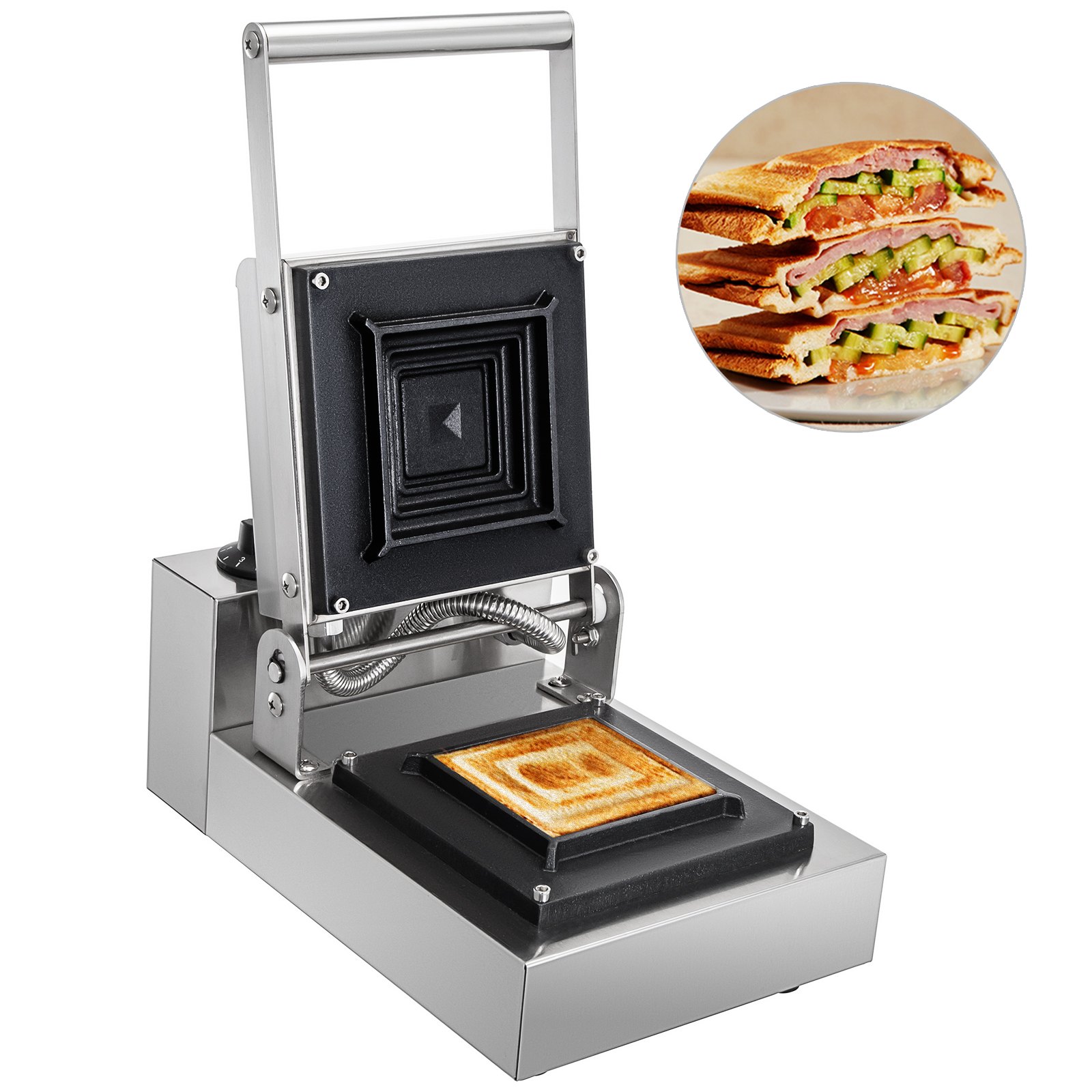Vevor Contactgrill Ht-112c, Tosti Ijzer Gril 1250w, Commerciële Sandwichmachine