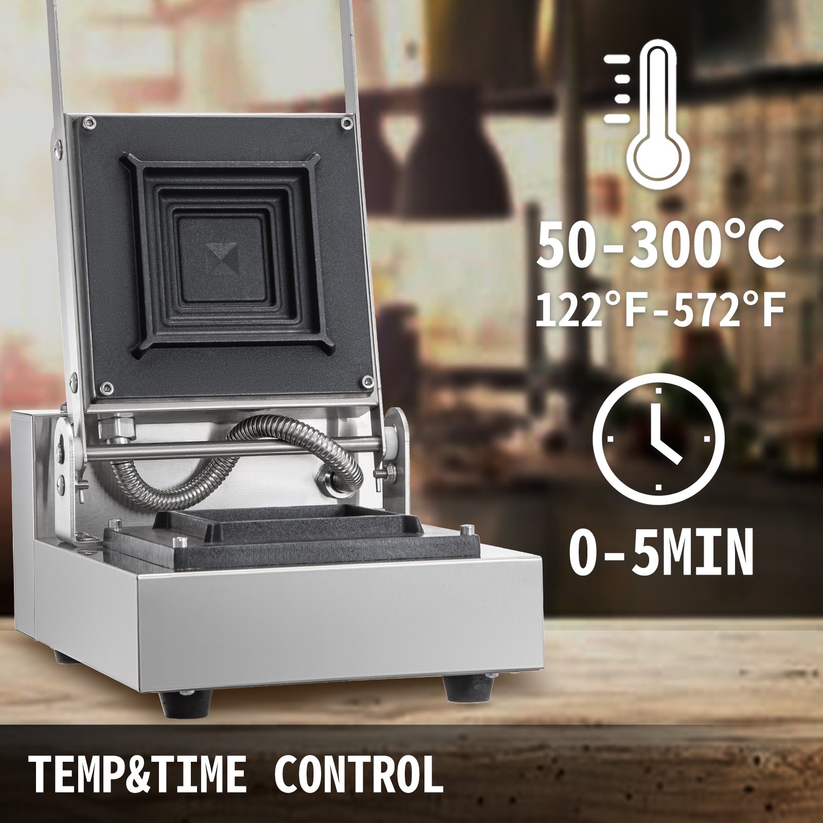 Vevor Contactgrill Ht-112c, Tosti Ijzer Gril 1250w, Commerciële Sandwichmachine