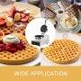BuoQua Commercial Single Head Round Waffle Maker Nonstick Electric Rotating Egg Waffle Maker Machine Stainless Steel Temperature and Time Control Belgian Waffle Maker