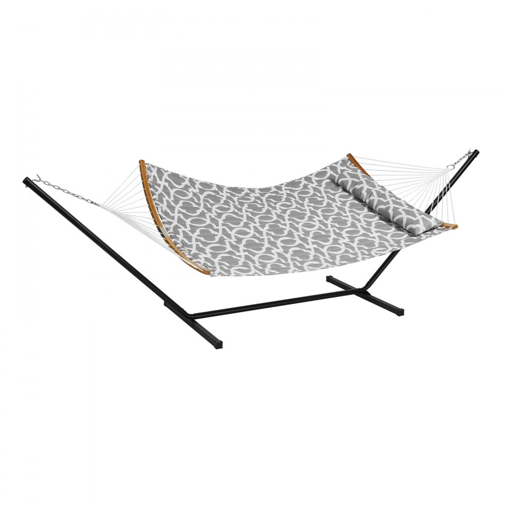 VEVOR Double Quilted Fabric Hammock Two Person Hammock with Stand 480lb Capacity