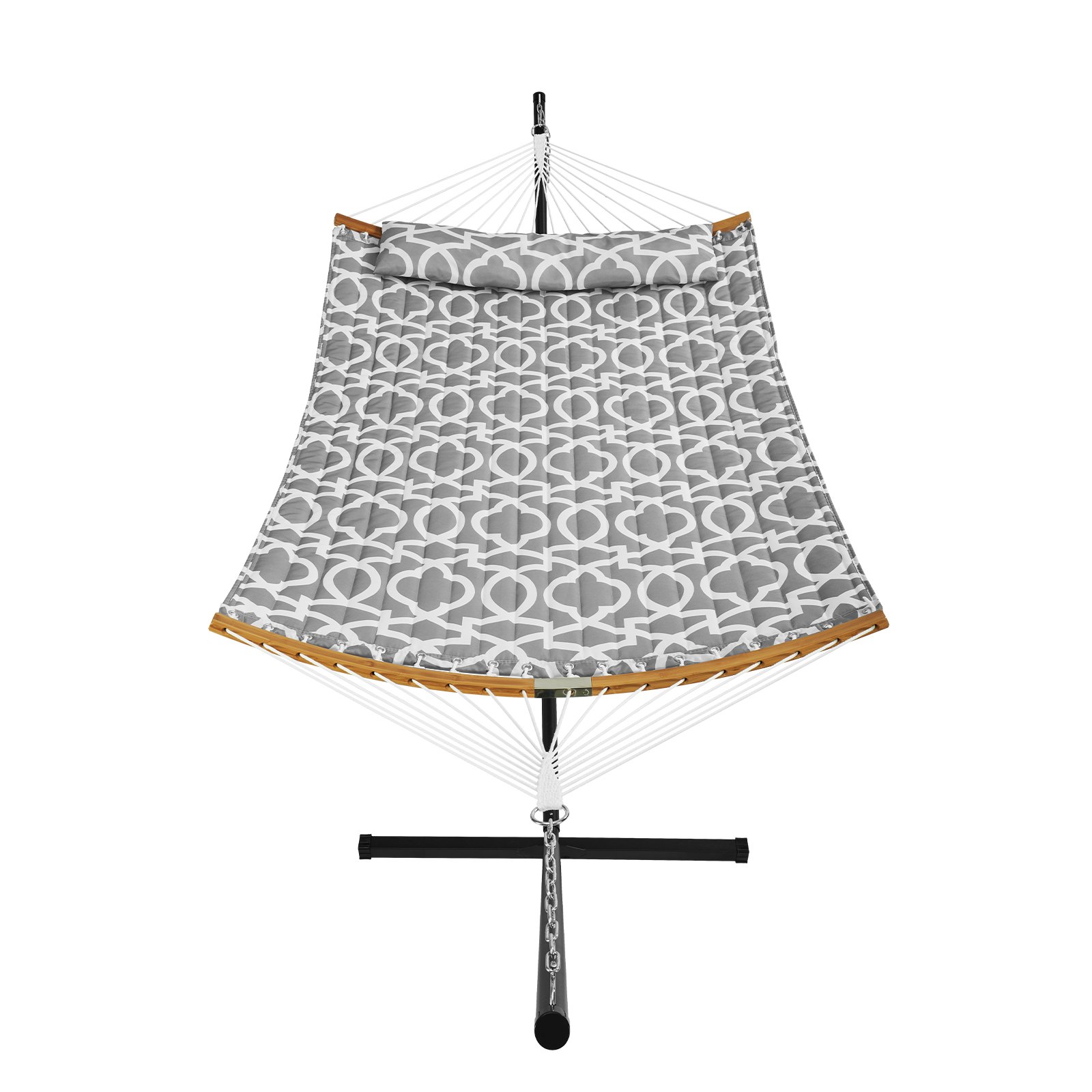 VEVOR Double Quilted Fabric Hammock Two Person Hammock with Stand 480lb Capacity