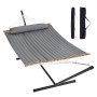 VEVOR Hammock for 2 Person, 450 lbs Load Capacity, Double Hammock with 12ft Steel Stand and Portable Carry Bag & Pillow Freestanding Hammock for Outdoor Patio Garden Beach