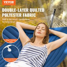 VEVOR Hammock for 2 Person with Stand, Double Hammock with Curved Spreader Bar, Removable Pillow and Portable Carrying Bag, Freestanding Hammock for Outdoor, Load Capacity 200 kg