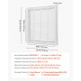 VEVOR-ventilatierooster, past in installatieopening (50,5 x 50,5 cm), filter NIET inbegrepen, uitlaatrooster voor muur, gepoedercoat stalen retourluchtrooster