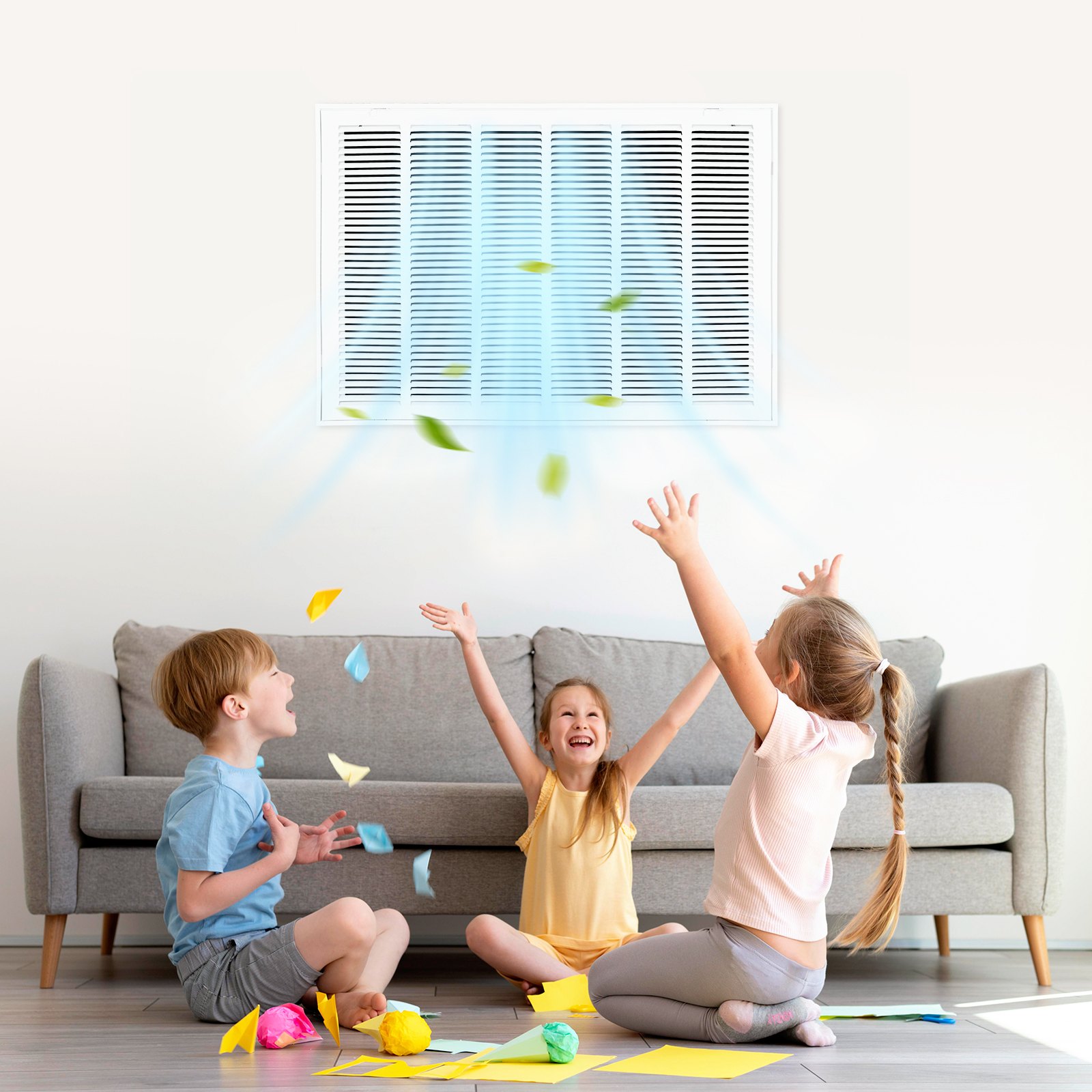 VEVOR Ventilatierooster 83x57,2x4 cm, Geschikt voor inbouwopening van 75,5x50,5 cm, Filter NIET inbegrepen, Afvoerluchtrooster voor de muur, Retourluchtrooster van staal