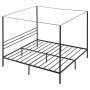 VEVOR King Size Canopy Bed Frame, Metal Canopy Bed with Four Posters Design, Heavy Duty Steel Slats Support, Underbed Storage Space, No Box Spring Needed, Easy Assembly, Black