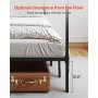 VEVOR Queen Size Canopy Bed Frame, Metal Canopy Bed with Four Posters Design, Heavy Duty Steel Slats Support, Underbed Storage Space, No Box Spring Needed, Easy Assembly, Black