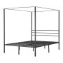 VEVOR Queen Size Hemelbedframe, Metalen Hemelbed (Laadvermogen 800 lbs) met Hemelbedontwerp, Vierkante Stalen Lattenbodem, Opbergruimte onder het Bed, Geen Boxspring Vereist, Zwart Gaasframe