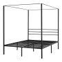 VEVOR Queen Size Hemelbedframe, Metalen Hemelbed (Laadvermogen 800 lbs) met Hemelbedontwerp, Vierkante Stalen Lattenbodem, Opbergruimte onder het Bed, Geen Boxspring Vereist, Zwart Gaasframe