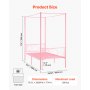 VEVOR Twin Size Canopy Bed Frame, Metal Canopy Bed with Minimalist Headboard & Four Posters Design, Heavy Duty Steel Slats Support, Underbed Storage Space, No Box Spring Needed, Easy Assembly, Pink