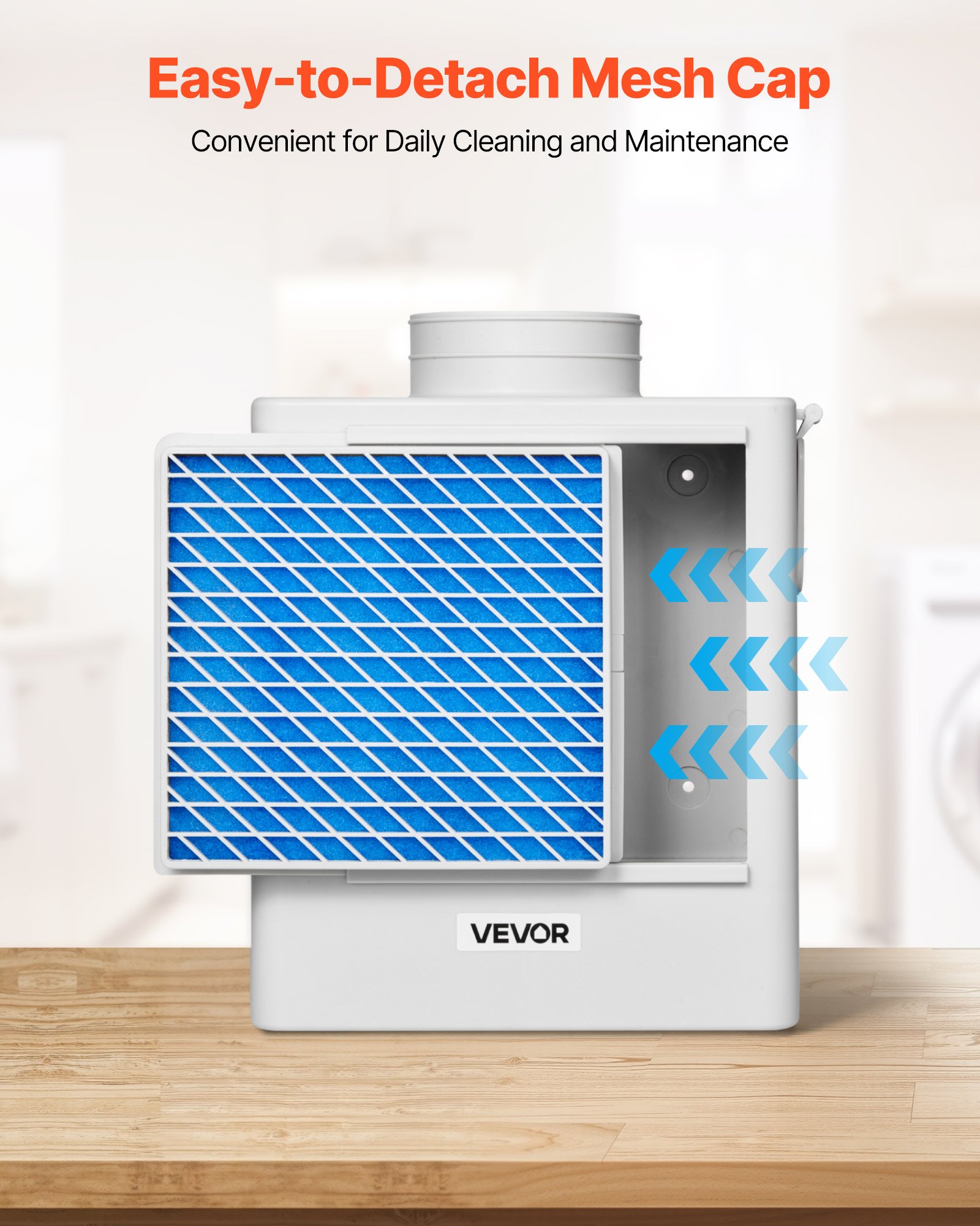 VEVOR 3-in-1 Indoor Dryer Vent Kit,Premium ABS Material Fits 99 mm Exhaust Port, Smart Overheating Reminder Exhaust Hood & Easy Detach Mesh Cap & Multi-layer Purification with 4 Replacement Pads