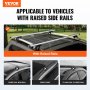 VEVOR Universal Roof Rack Cross Bars, Aluminum Roof Rack Crossbars, Fit Raised Side Rail with Gap, 90KG Load Capacity, Adjustable Crossbars with Locks, for SUVs, Sedans, and Vans