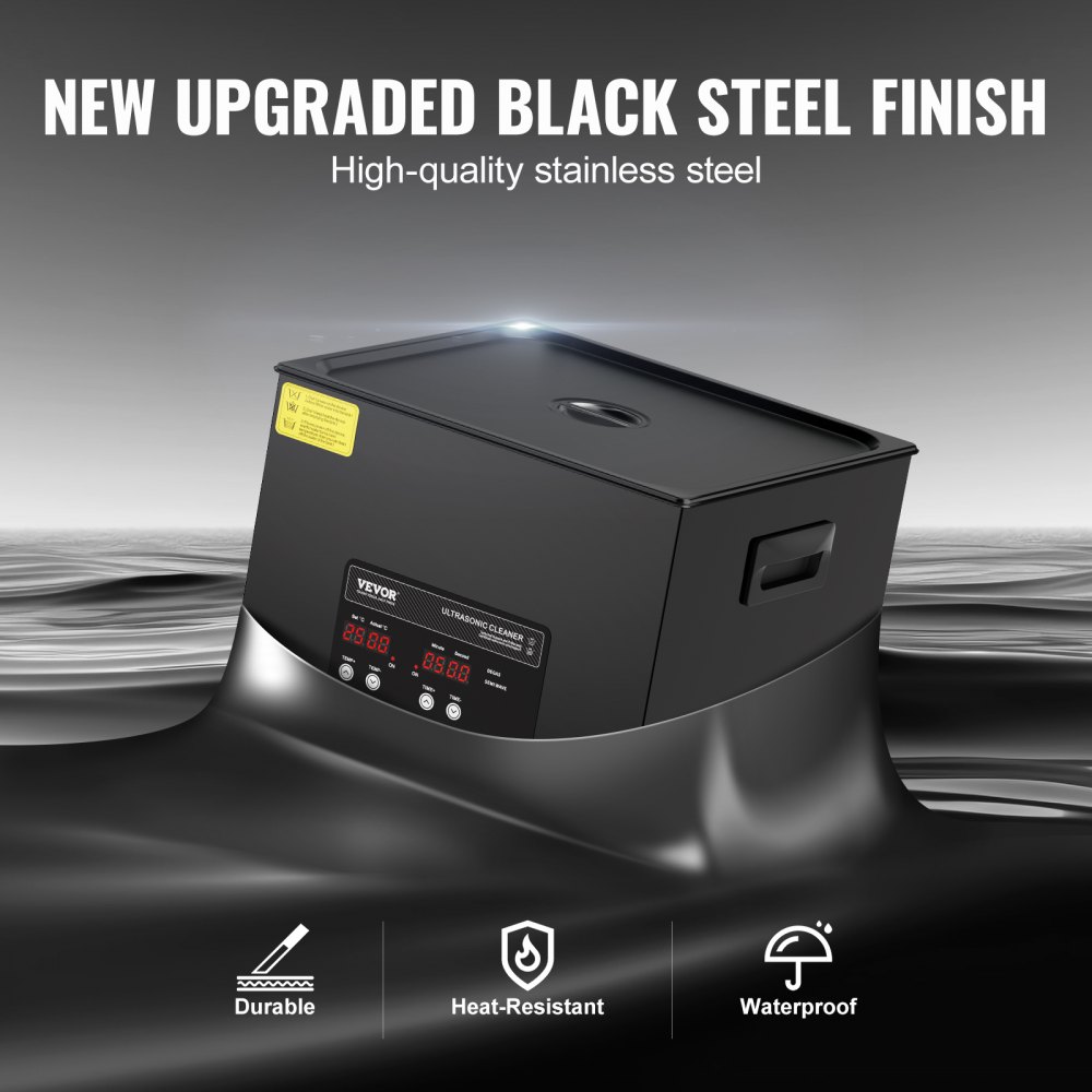 VEVOR 1.5L Ultrasoonreiniger, 360W digitale ultrasoonreiniger met zachte modus, 40kHz industriële ultrasoonreiniger met verwarming en timer voor houder, sieraden, gereedschap