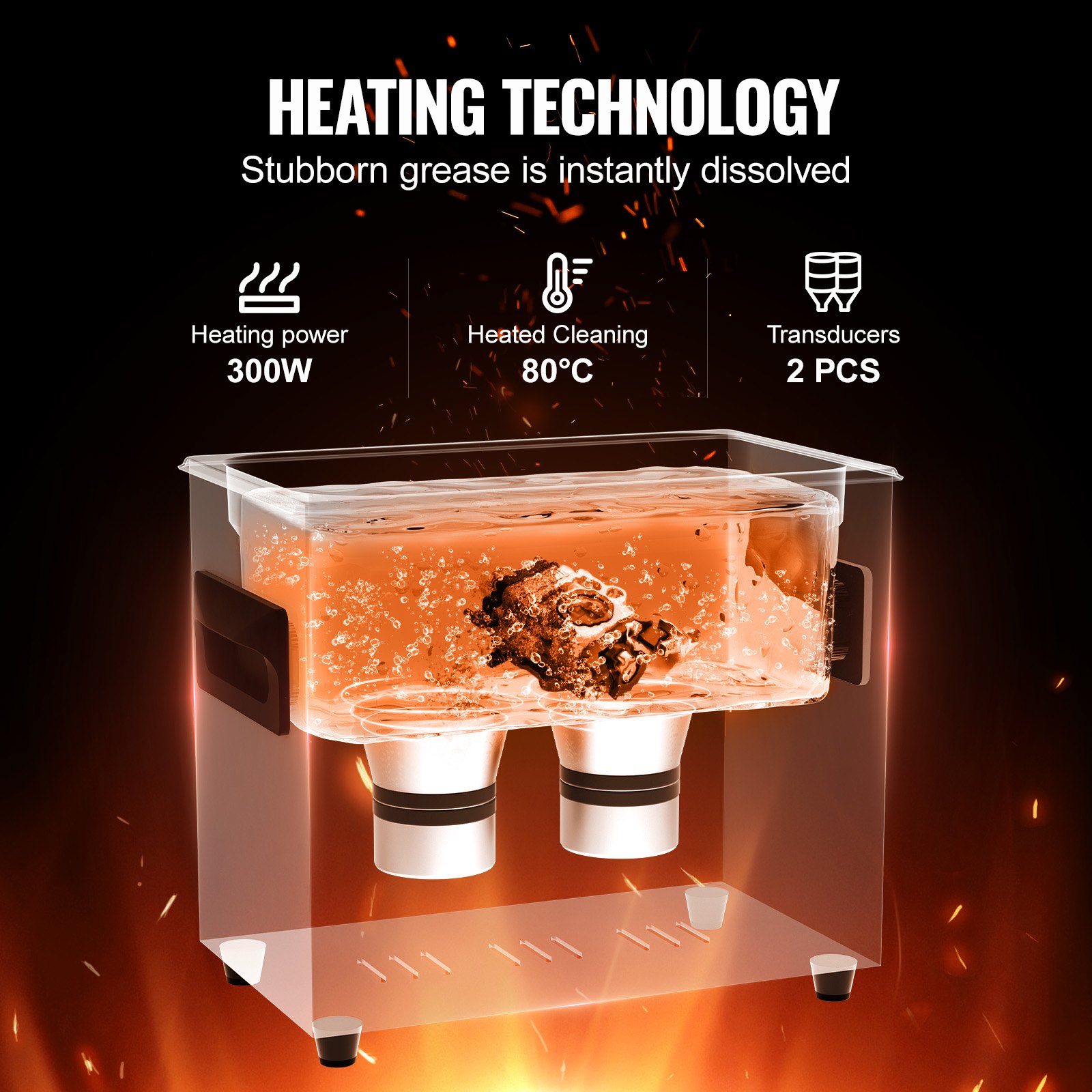 VEVOR 3 L ultrasone reiniger 120 W digitaal ultrasoon reinigingsapparaat met zachte modus en verbeterde ontgassing, 40 kHz industriële sieradenreiniger met verwarming en timer, voor brillen en horloges, zwart