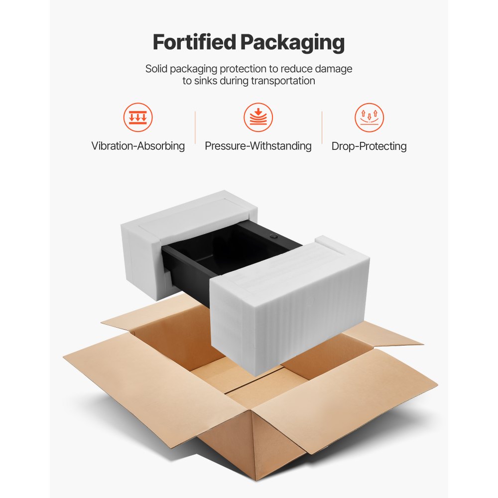 VEVOR 84 cm Kitchen Sink Workstation, Top Mount Granite Sinks, Drop-In Single Bowl Farmhouse Basin with Multiple Accessories, Household Dishwasher Sinks for RV, Prep Kitchen, and Bar (Black)