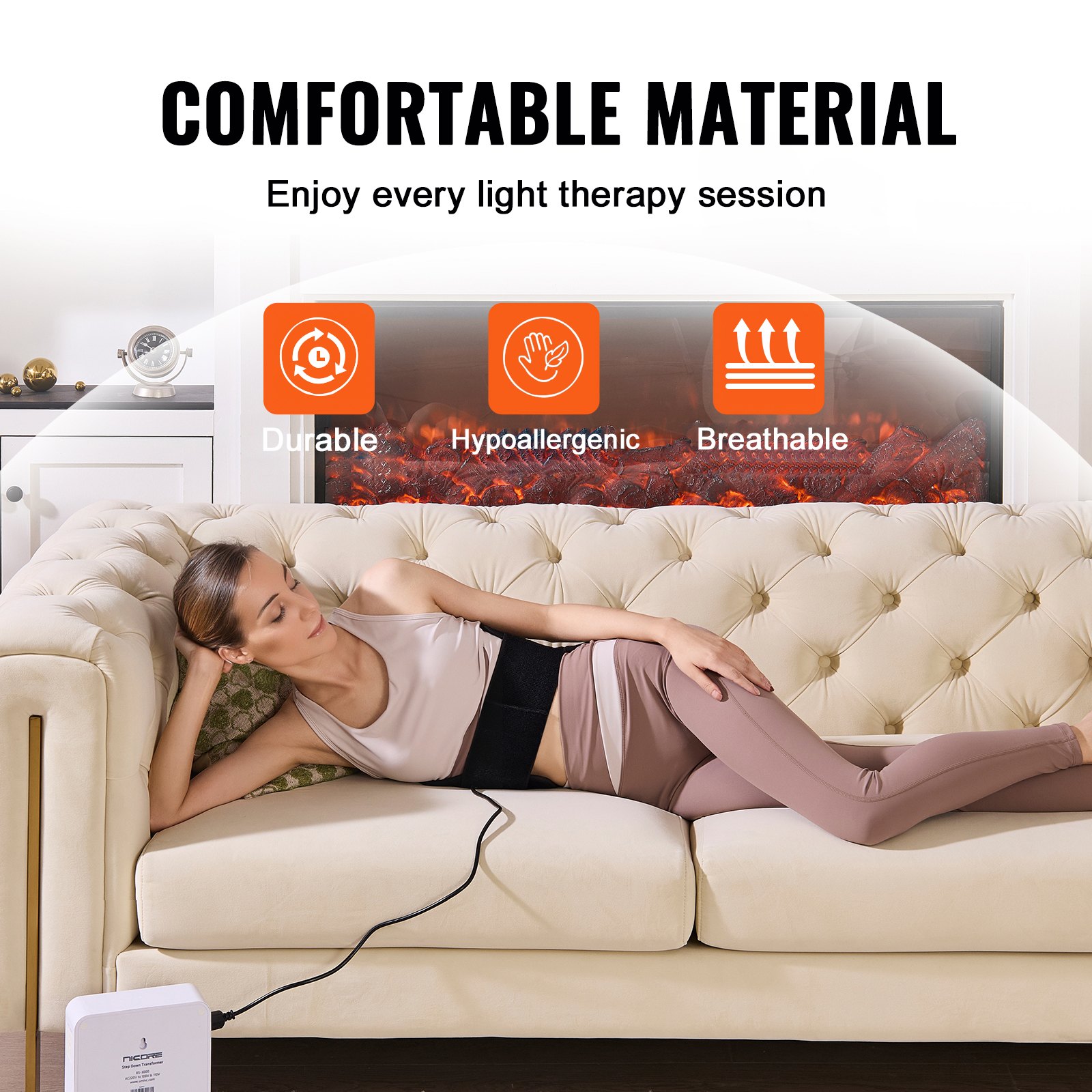 VEVOR Red Light Therapy Mat, 120 Pieces 3-Chip LED Light Therapy Pad, 660nm Red Light & 850nm Infrared Light for Back, Shoulder, and Neck Pain Relief, Skin Health, Wound Healing, 410 x 200 mm