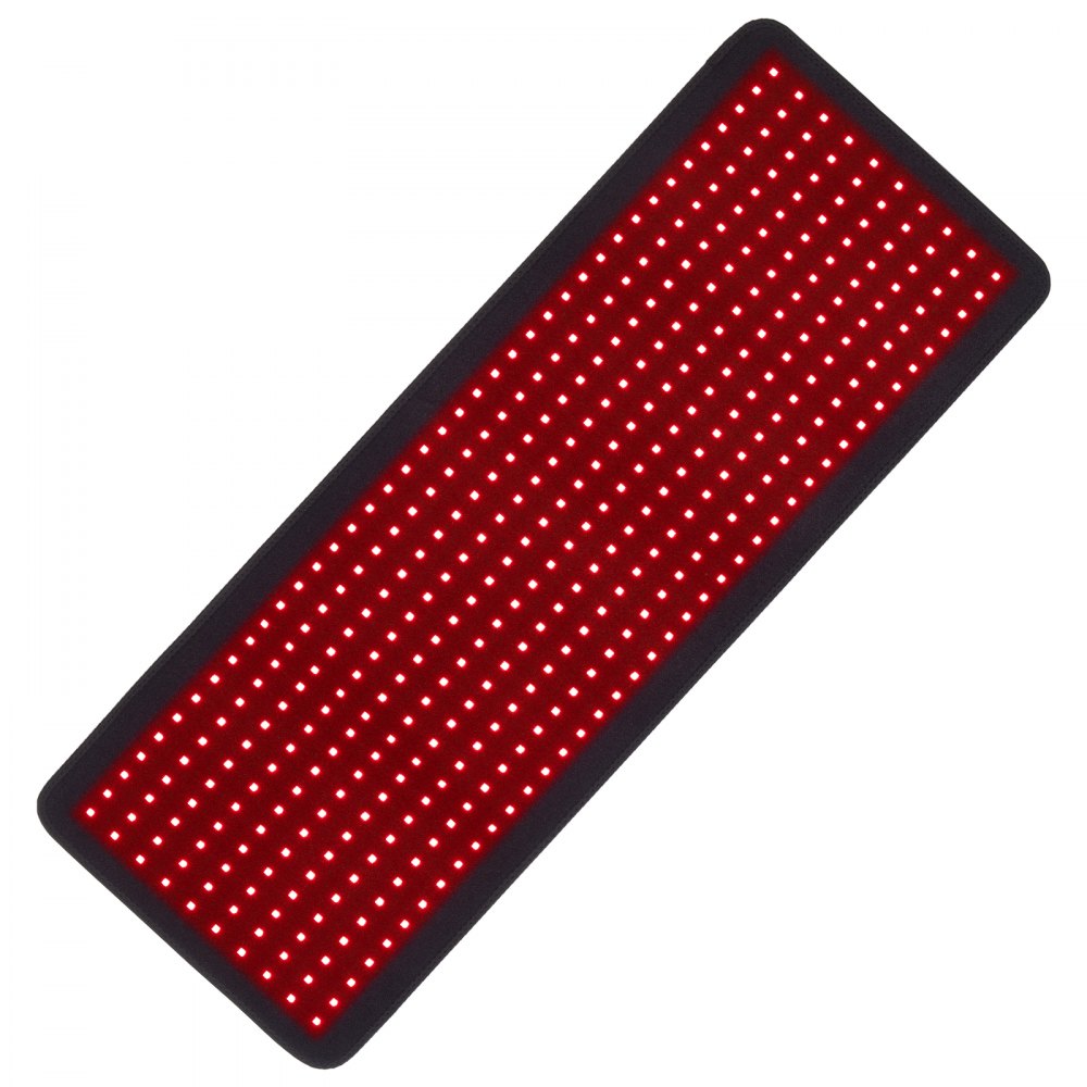 VEVOR Roodlichttherapiemat, 400 stuks 3-chip LED-lichttherapiemat met controller, 10 Hz puls, 5-30 min timer, 660 nm rood en 850 nm nabij-infrarood lichttherapiedeken voor pijnverlichting en huidgezondheid