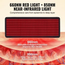 VEVOR roodlichttherapiemat voor lichaam 400 LED-lichttherapiepad 2 golflengten