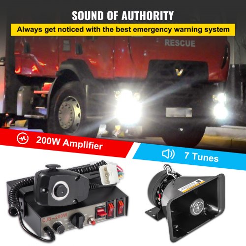 VEVOR auto waarschuwingsalarmluidspreker 200W 12V, autosirene