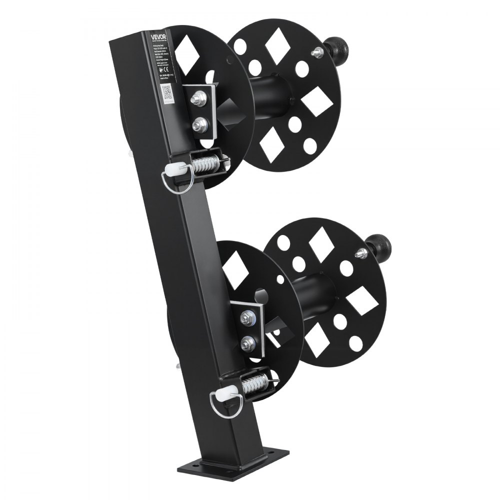 VEVOR dubbele laskabelhaspel, slanghaspel met 2 lege trommels voor 38,1 m 70 mm² / 45,7 m 50 mm² laskabel, handmatige dubbele laskabelhaspel van staal met borgpen voor industriële werkplaatsen