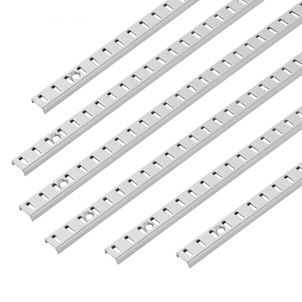 VEVOR Shelf Pilaster, 72.7-inch 20 Pack, Adjustable Shelf Brackets Steel Mortise Mount Pilaster Strip Standards with 140 Screws, Suitable for Wall Shelving System Cabinet Closet Organization